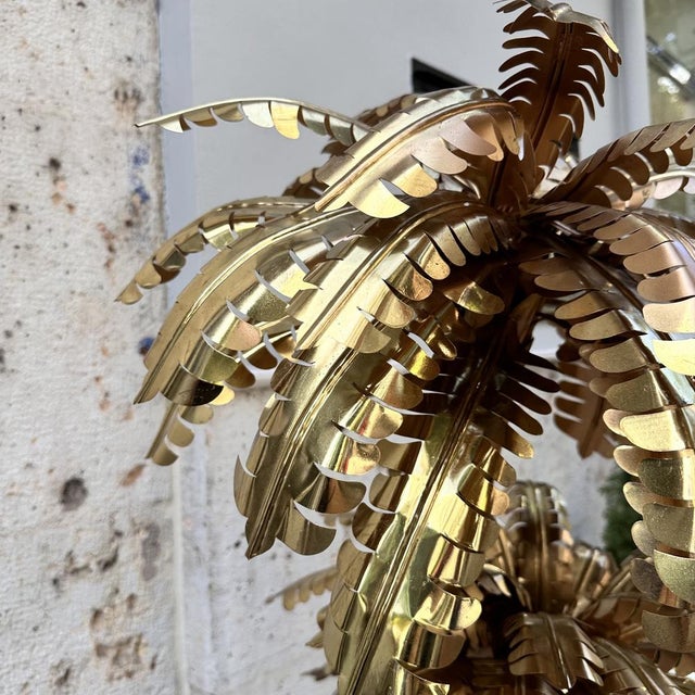 Palm Trees Floor Lamp in Gilt Brass by Christian Techoueyres for Maison Jansen, France, 1970s For Sale - Image 9 of 18