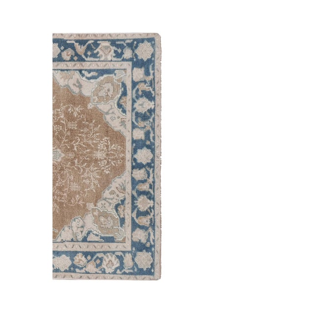 Vintage Tan Wool Anatolian Karapinar Rug 4'9" X 7'11" For Sale - Image 4 of 13