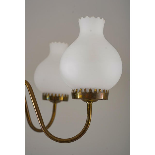 1950s Modern Swedish Pendant in Brass and Glass, 1950s For Sale - Image 5 of 7