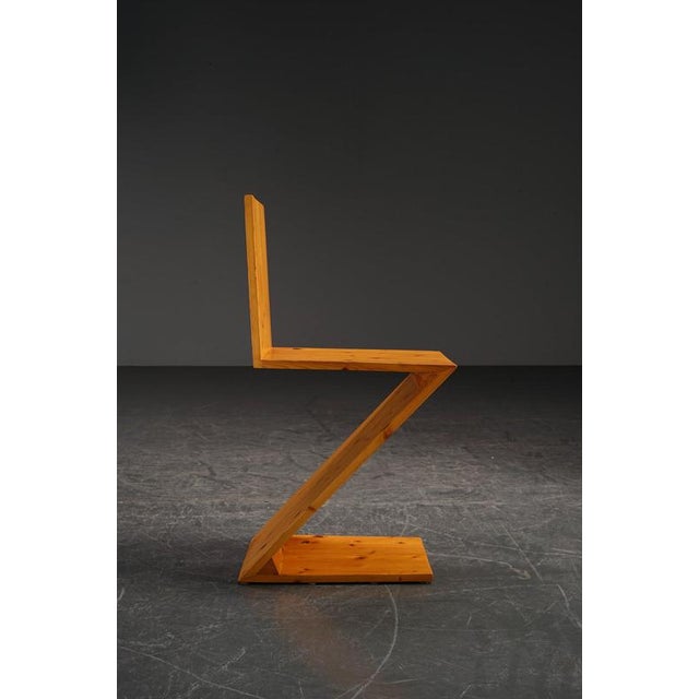Wood Decorative Accent Zig Zag Chair, 1970s For Sale - Image 7 of 12
