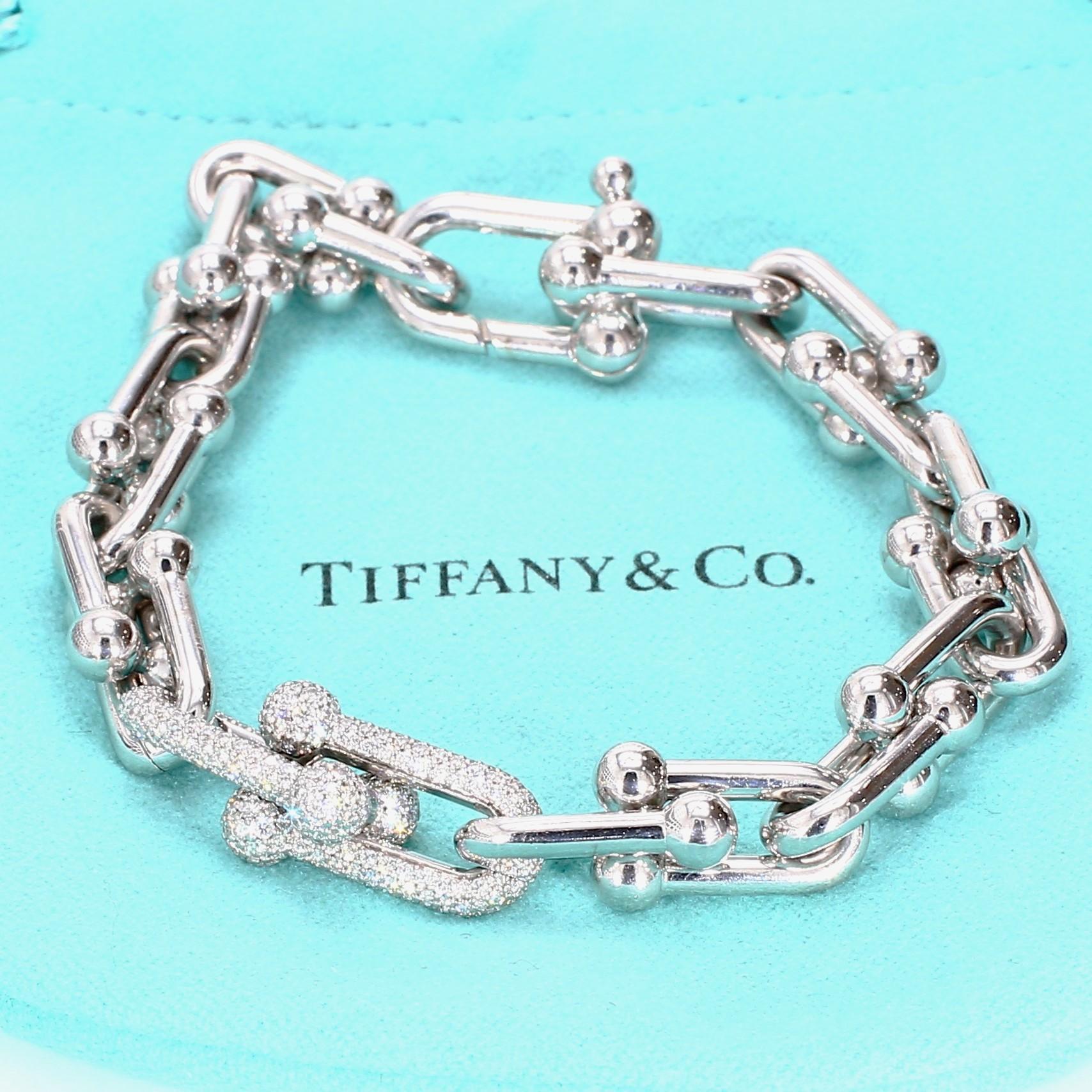 Tiffany & Co. HardWear Medium Link Bracelet in 18k White Gold With