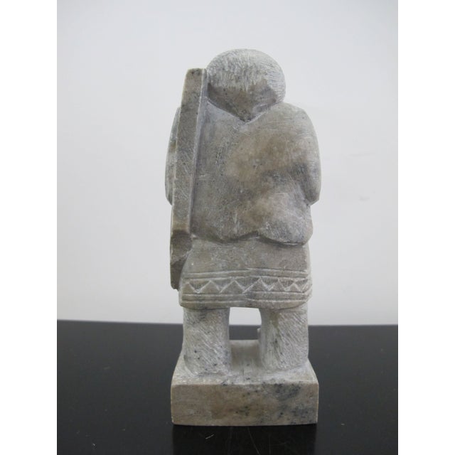 Canada Inuit Hand Carved Soapstone Hunter With Beaver Catch Figurine Sculpture For Sale In Portland, OR - Image 6 of 7