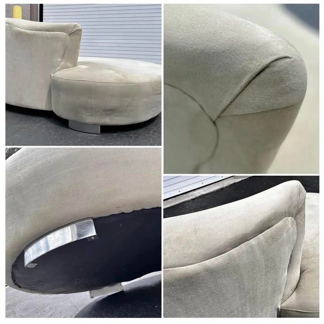 Vintage Modern Cloud Sofa in Soft Sage | Vladimir Kagan for Wieman Style For Sale - Image 11 of 12