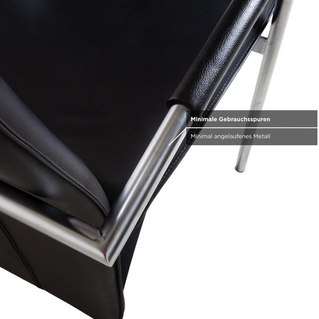 RST Chair Dining Chairs in Black Leather from Ronald Schmitt, Set of 6 For Sale - Image 5 of 12