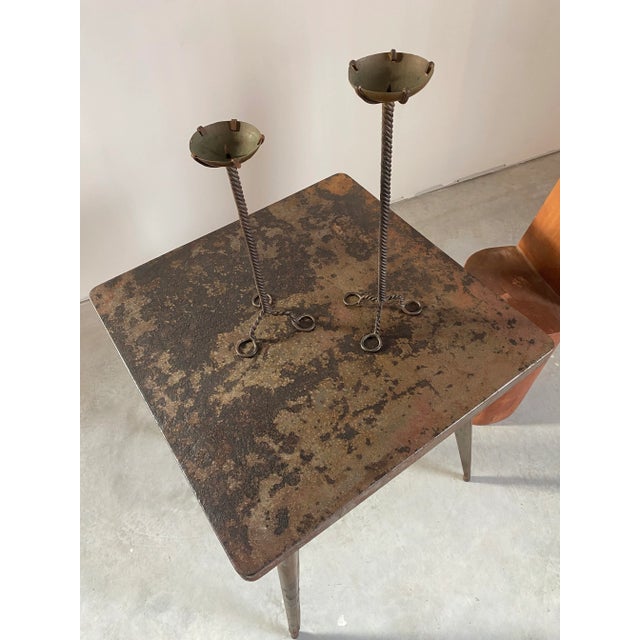Brutalist Twisted Brass Candle Holders, a Pair For Sale - Image 10 of 13