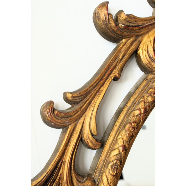 Baroque Large Antique French Gilt Oval Mirror 43" Height For Sale - Image 3 of 7