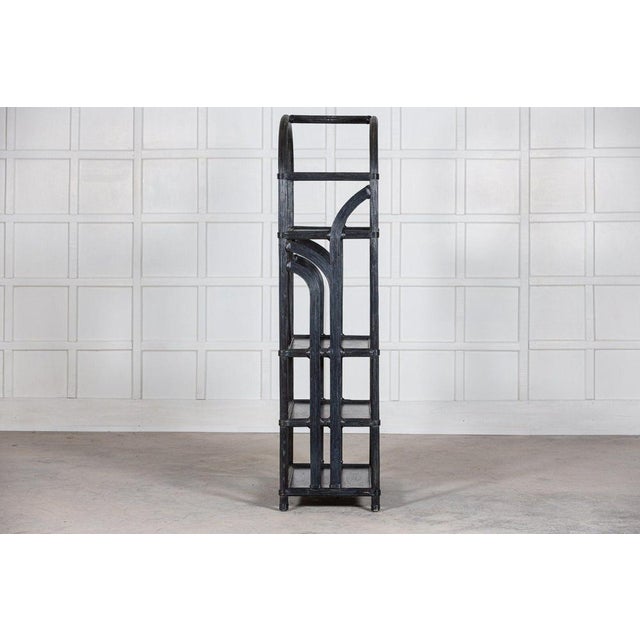 Large Black French Reeded Etagere, 1950s For Sale - Image 4 of 15