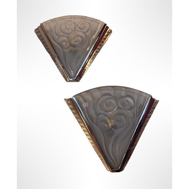 Art Deco Wall Lights by Degué and Ateliers Petitot, Set of 2 For Sale - Image 6 of 18