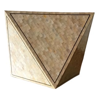 1970s Attributed to Maitland Smith Tessellated Stone End Table, Side Table, Accent Table For Sale