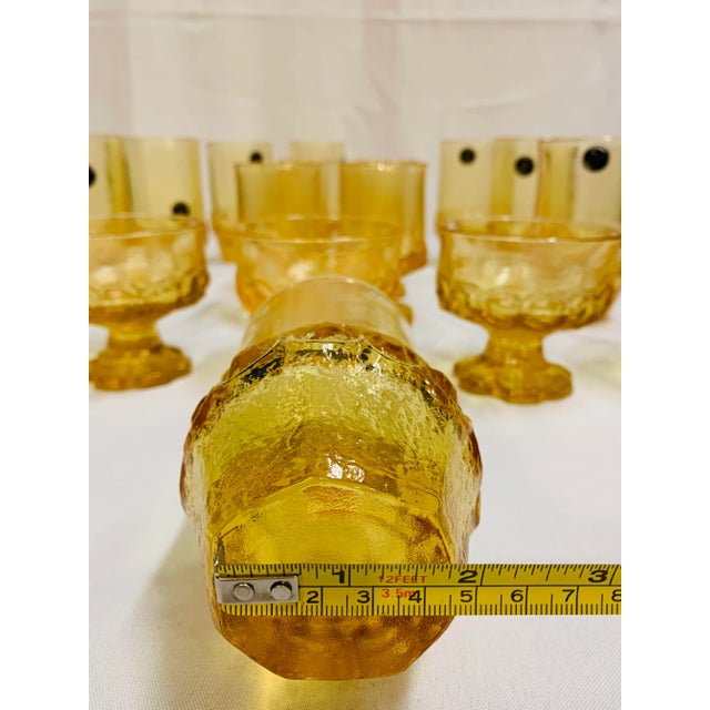 Vintage Franciscan Canary-Yellow Brutalist Glasses- 19 Pieces For Sale In Los Angeles - Image 6 of 13