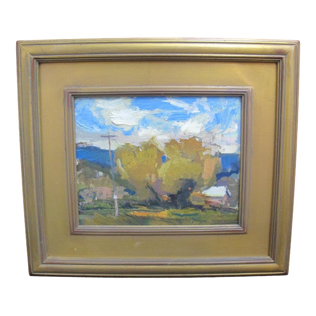 Eric Jacobsen Plein Air Landscape French Glenn Oregon Gilt Frame Oil Painting For Sale