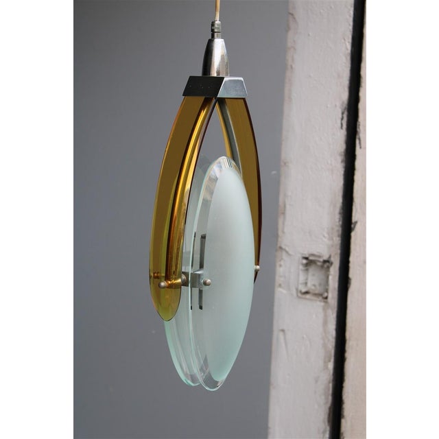 Minimalist Orange Pendant from Fontana Arte, 1960s For Sale - Image 11 of 12