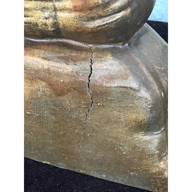 Bronze Vintage Bronze-Tone Seated Boy Figural Bookends, Art Deco Style, C. 1920s–1930s (Pair) For Sale - Image 8 of 9