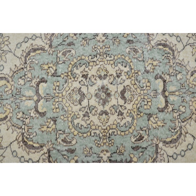 Textile 1960s Turkish Oushak Vintage Handmade Large Carpet For Sale - Image 7 of 11