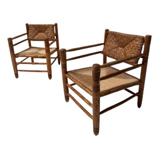 Mid-Century Modern Armchairs in the style of Audoux-Minet, 1950s, Set of 2 For Sale