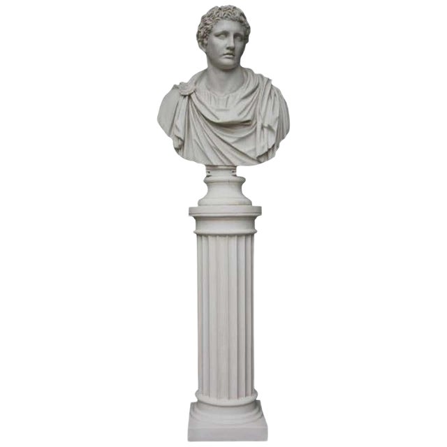 Mark Antony Bust, Sculpture and Column, 20th-Century For Sale