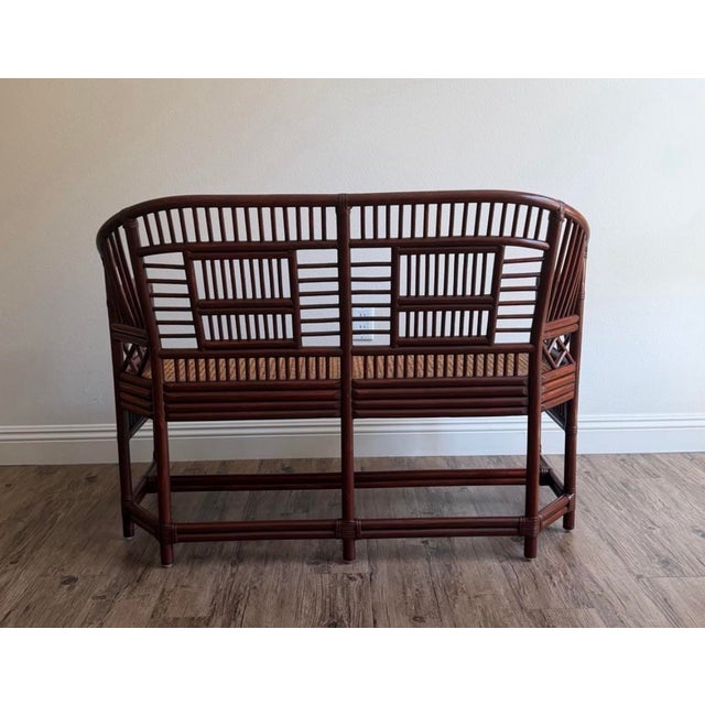 1970s Brighton Pavilion Style Bamboo Rattan Cane Settee & 2 Armchairs – 3 Piece Set For Sale In Los Angeles - Image 6 of 11