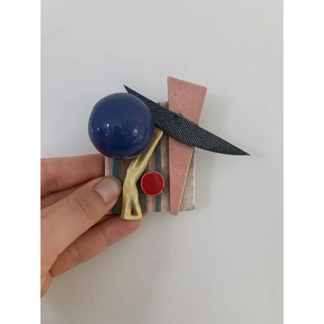 Unique one of a kind tiny Peter Shire sculpture in mixed media ceramics from the early to mid aughts. Ready to hang /...