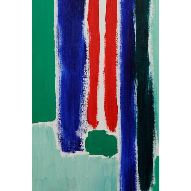 "The Rain Wakes Me Up Every Hour" Large Semi-Abstract Forest Painting by Simon Findlay For Sale - Image 14 of 18