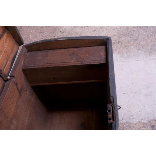 18th Century Early Americana Painted Wood Monogrammed Trunk For Sale - Image 10 of 12