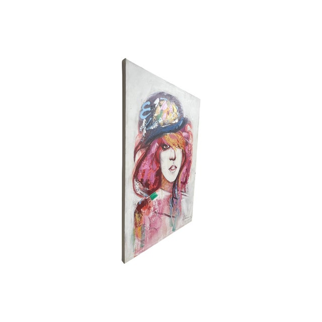 We have for your consideration a very gorgeous vintage postmodern large painting in a postmodern 1980s style . Painting...
