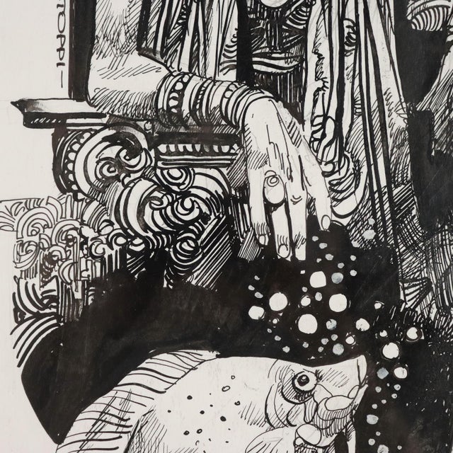 Sergio Toppi, Figurative Composition, Mixed Media on Paper For Sale - Image 6 of 11