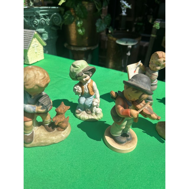Mid-Century Modern Vintage Collection of Ceramic Playing Children Figurines- Set of 7 For Sale - Image 3 of 7