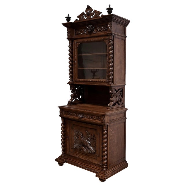 Narrow Cupboard in Oak For Sale