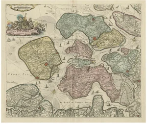 Antique Sea Chart of Zeeland, 1730s