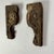 Brown Vintage Pair of Architectural Salvage Wood Elements With Remnant Paint in Scroll & Flower Design For Sale - Image 8 of 8