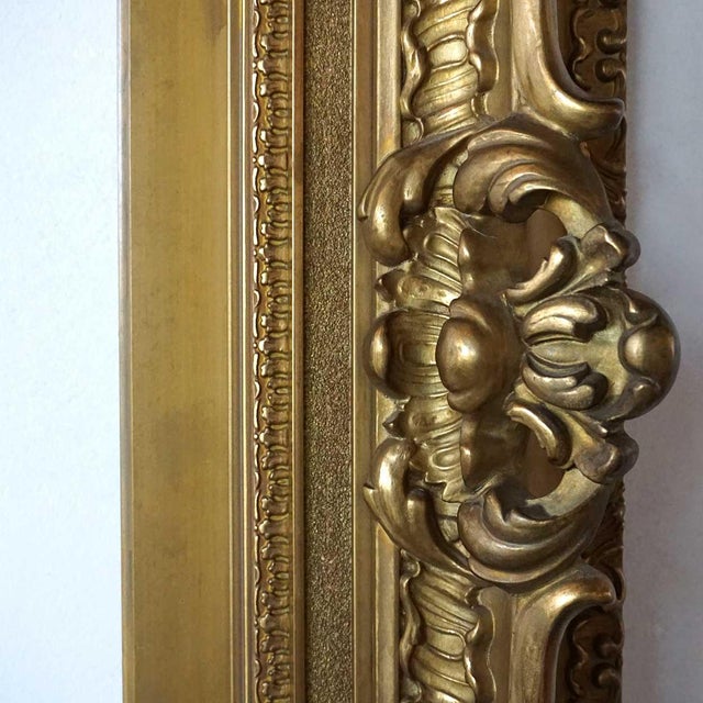 Victorian Very Large American Victorian Giltwood and Gesso Painting/Mirror Frame For Sale - Image 3 of 12