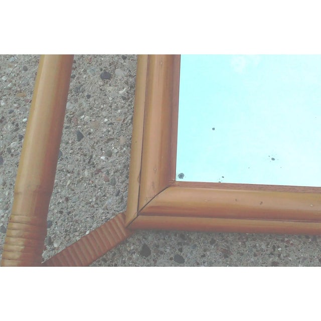1950s Vintage Rattan Wall Mirror For Sale - Image 5 of 6