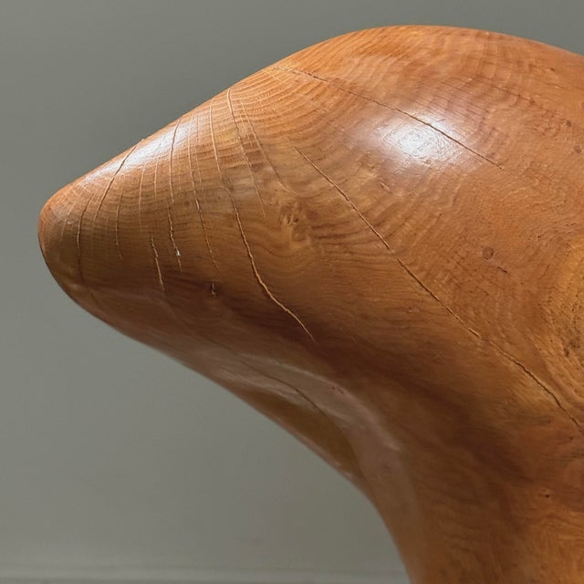 Vintage Monumental Abstract Biomorphic Modernist Wood Sculpture on Stand For Sale - Image 9 of 12