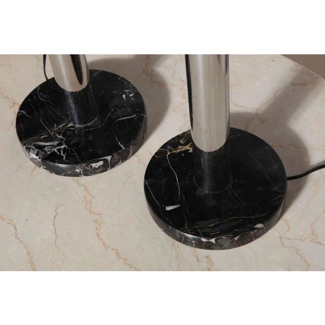 1950s 1950s Nessen Studios Chrome & Portoro Marble Tall "Skyscraper" Table Lamps - a Pair For Sale - Image 5 of 10