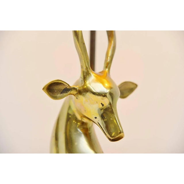 Deer Head Table Lamp in Brass, France, 1975 For Sale - Image 3 of 11