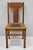 Antique Mission Oak Wood Arts & Crafts Limbert Style T-Back Dining Room Side Chairs with Black Leather Seats and Nailhead...