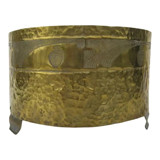 Arts and Crafts Brass Planter Acorns For Sale