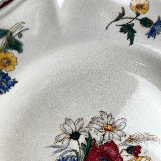 20th Century Flat Semi-Deep Agreste Plates from Sarreguemines, 1930s, Set of 6 For Sale - Image 10 of 11