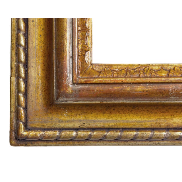 1980s Large Vintage Italian Giltwood Picture Frame Wall Mirror with Silver Mecca Finish, 1980s For Sale - Image 5 of 8