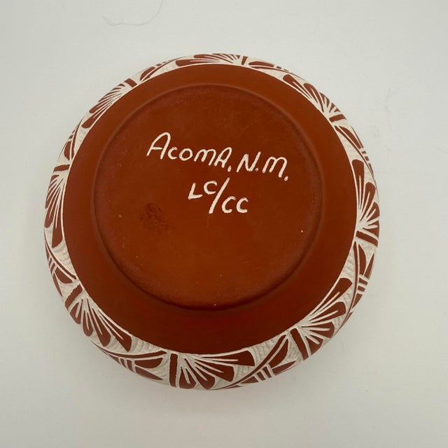 Acoma Pueblo Hand-Coiled Pottery Bowl — Signed, New Mexico, 6” Diameter For Sale - Image 4 of 7
