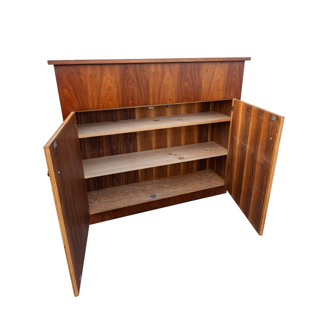 1960s Mid-Century Modern Walnut Trough Planter Room Divider Cabinet For Sale - Image 10 of 16