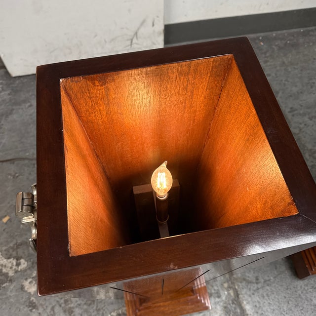 Regency Style Lighted Mahogany Display Pedestals, Pair For Sale - Image 12 of 12