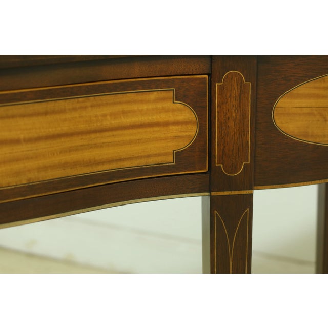 Kindel Furniture Kindel Winterthur Highly Inlaid Mahogany 1 Drawer Console Table For Sale - Image 4 of 13