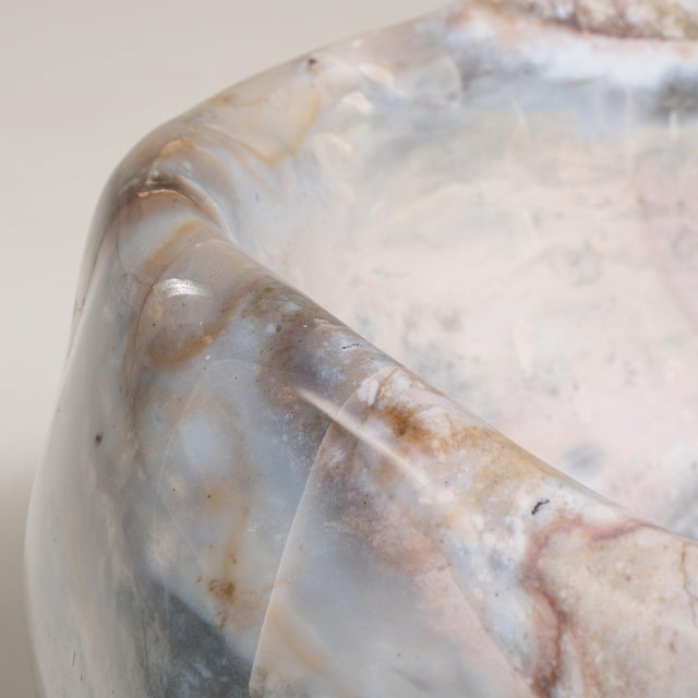 Mid 20th Century Brazil Antique White Agate Decorative Bowl For Sale - Image 10 of 15