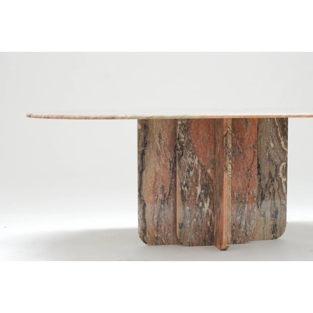 Georges Mathias 1979 Brazilian Pink Marble Dining Table Attributed to Georges Mathias For Sale - Image 4 of 10