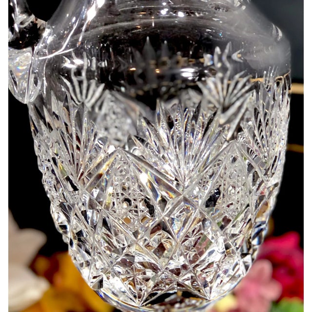 Antique St Louis Florence Cut Crystal Tall Water Pitcher For Sale - Image 4 of 10