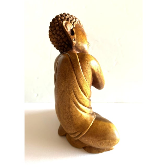 Asian Wood Carving of "Resting Buddha" From Bali For Sale - Image 3 of 14