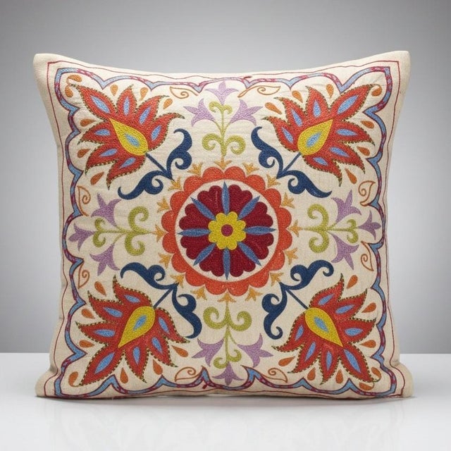 New Hand-Embroidered 100% Silk Cushion Cover – Authentic Uzbek Textile Art Elevate your home décor with this exquisite...
