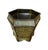 Vintage Hexagonal Verdigris Metal Cachepot With Butterfly and Dragonfly Motif For Sale - Image 4 of 12