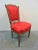 19TH century Louis XVI Side chair, Full carved frame with originally gilt finish, newly upholstered with red floral silk...
